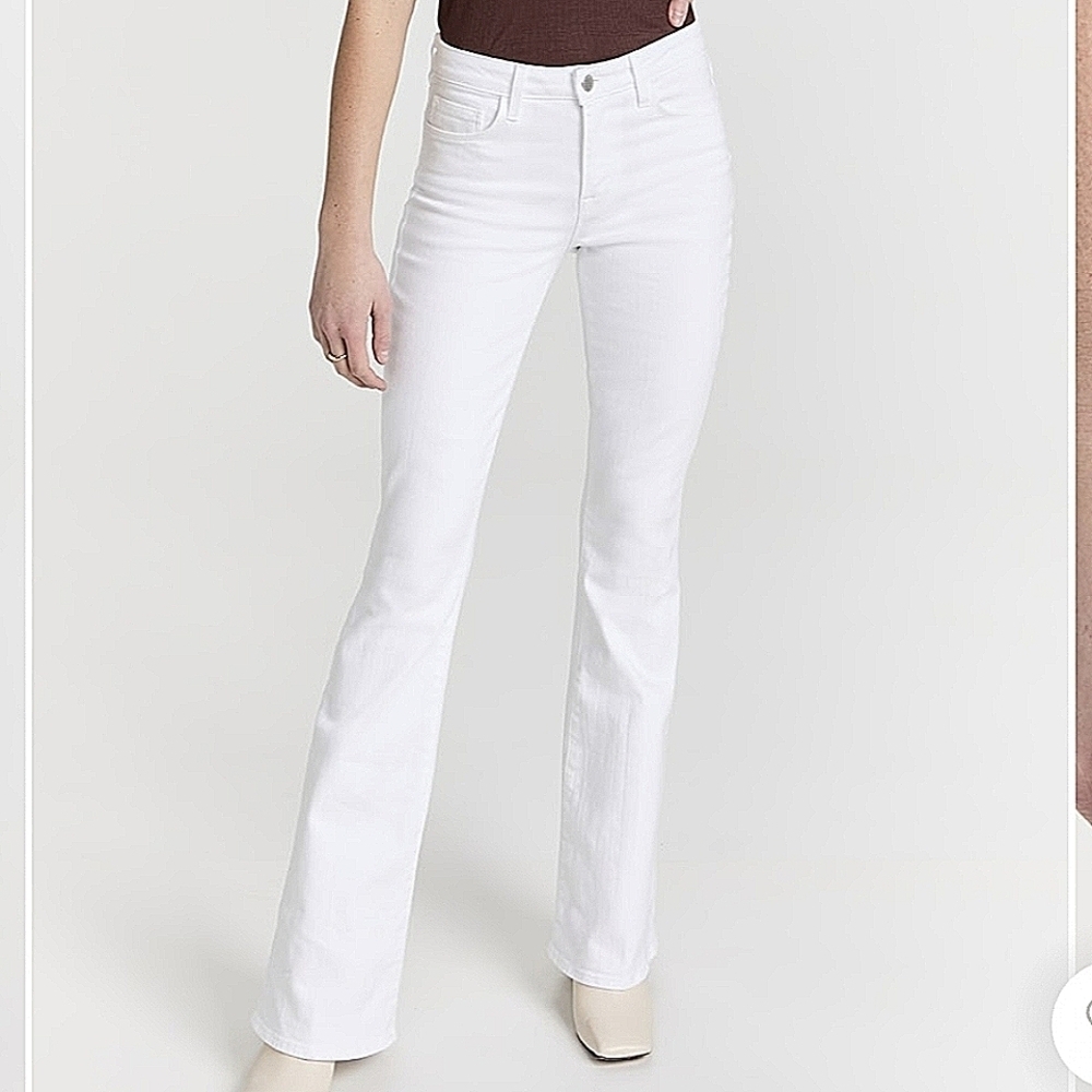 L’AGENCE-"Bell" High Rise Flare White Denim Jeans-Size 26”